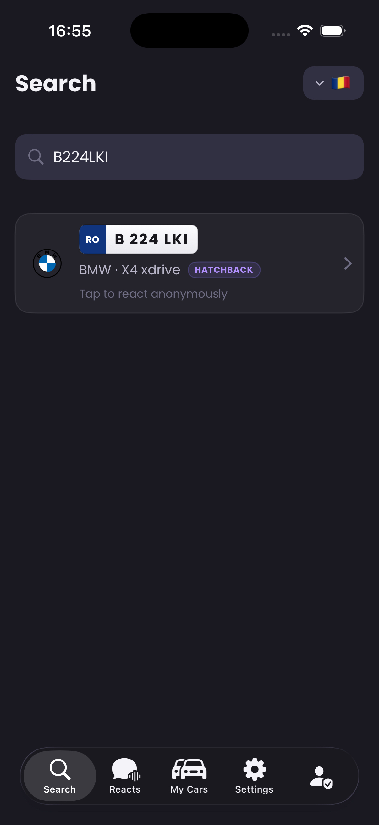 Voxic app screen