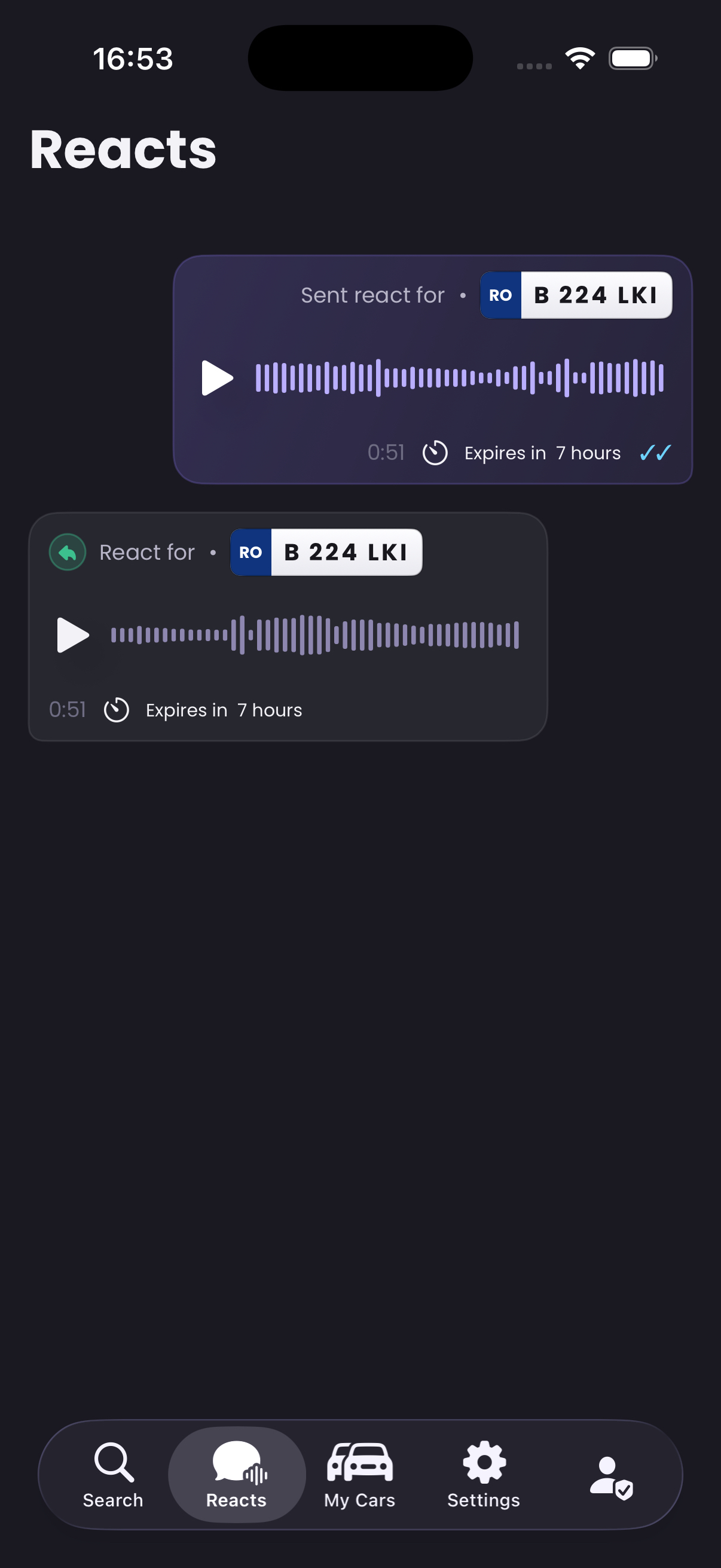 Voxic app screen